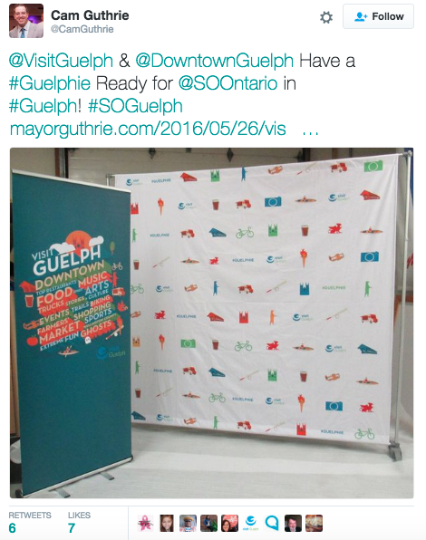 City of Guelph Twitter feed tweet about the Guelphie